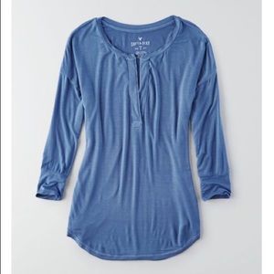 AEO Soft & Sexy Split Neck T-Shirt